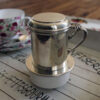 Silver Plated Dubelloire French Antique Coffee Cup Filter Ceramic