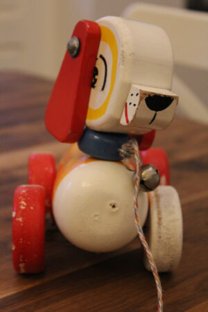 French pull along toy dog : The French Antique Store