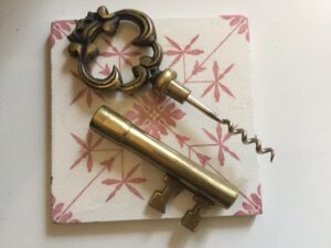 French Brass Key Corkscrew Open : The French Antique Store