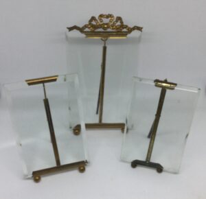 Classic Beveled Glass and brass French Photos 19C The French Antique Store