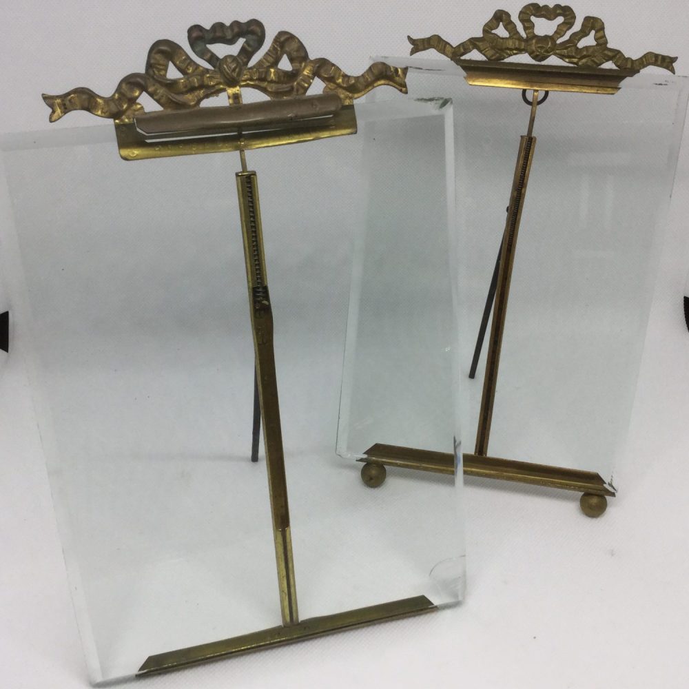 Classic Beveled Glass and brass French Photos 19C The French Antique Store