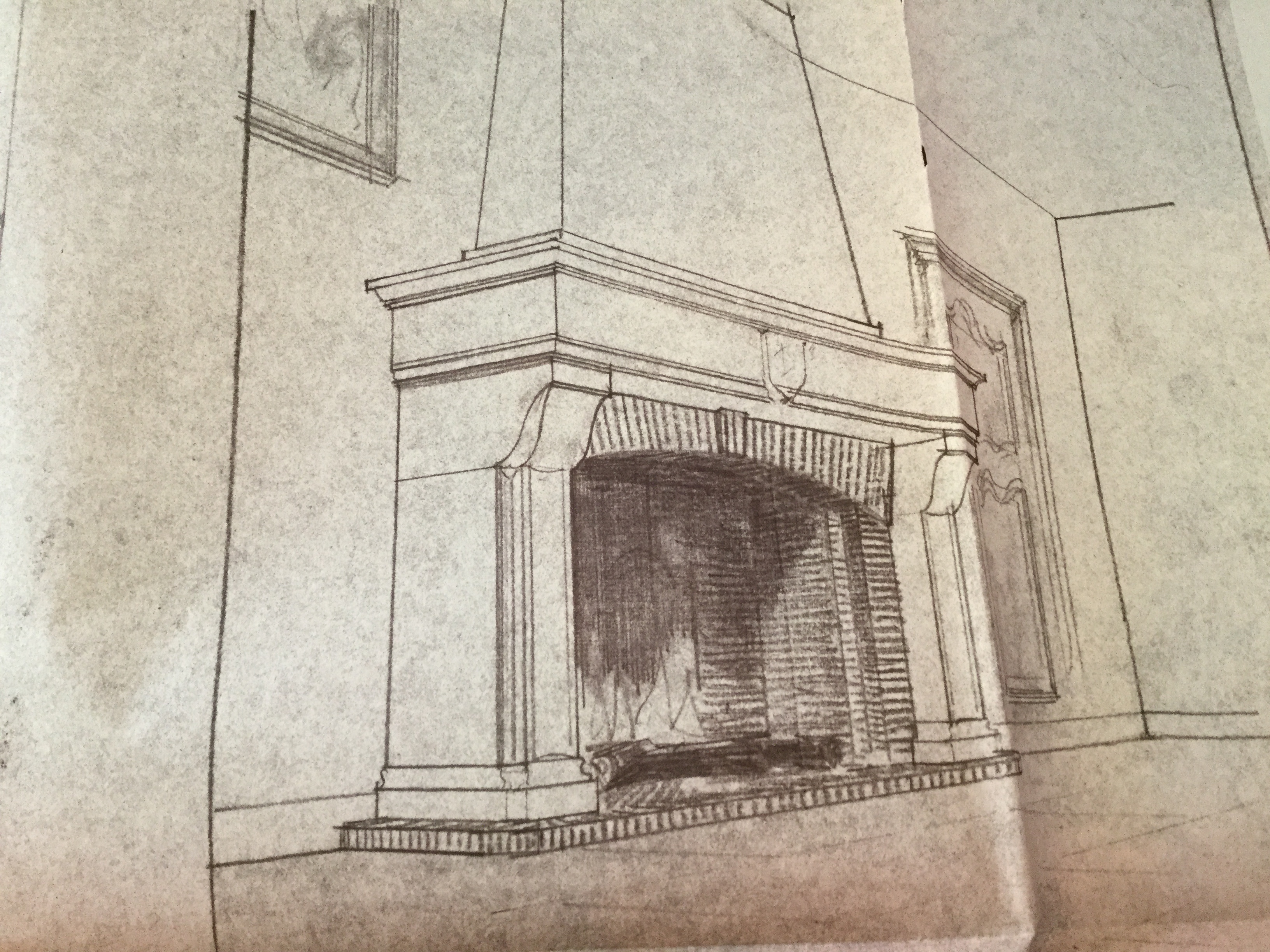 Cleaning an old limestone fireplace