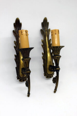 Pair of French Wall Sconce Brass The French Antique Store