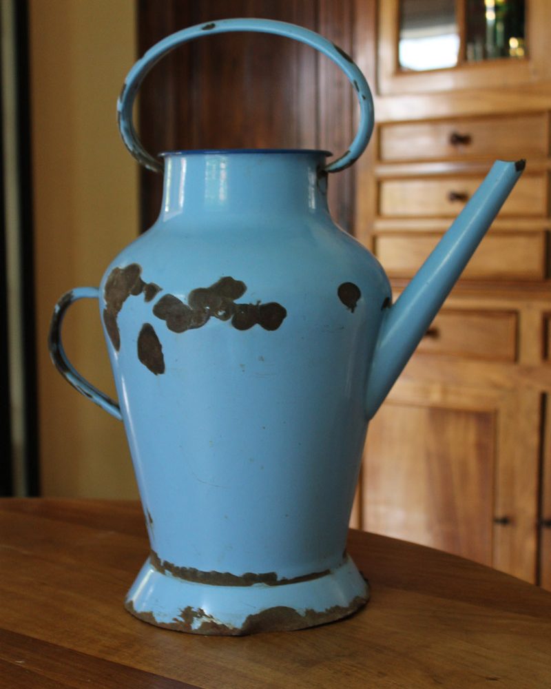 Enamel Watering Can Blue The French Antique Store