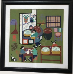 Jinshan-peasant-painting-dumpling-preparation-family-meal-traditional