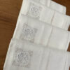 French linen tablecloth napkins set antique 3