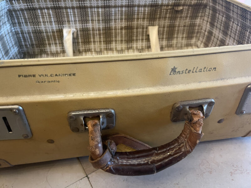 1940s Vintage Suitcase Constellation fibre vulcanisee - the french antique store 4