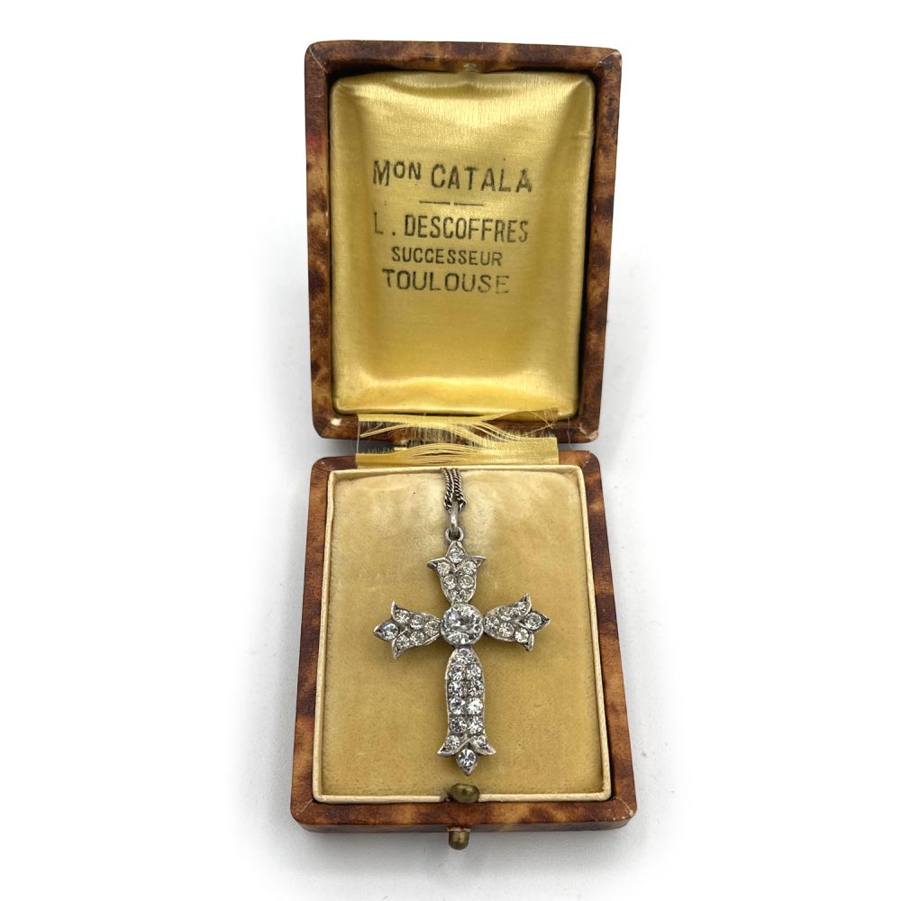 Antique French Silver Paste Cross - the french antique store 4