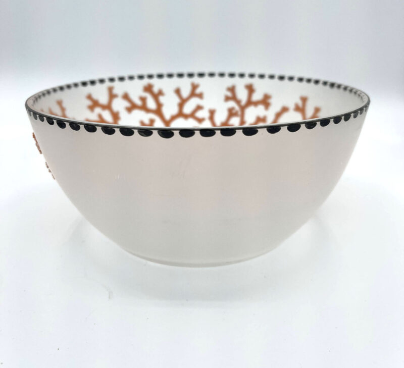 Coralene Bowl 1925 Goldberg Bohemian Glass Antique 2