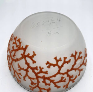 Coralene Bowl 1925 Goldberg Bohemian Glass Antique 3