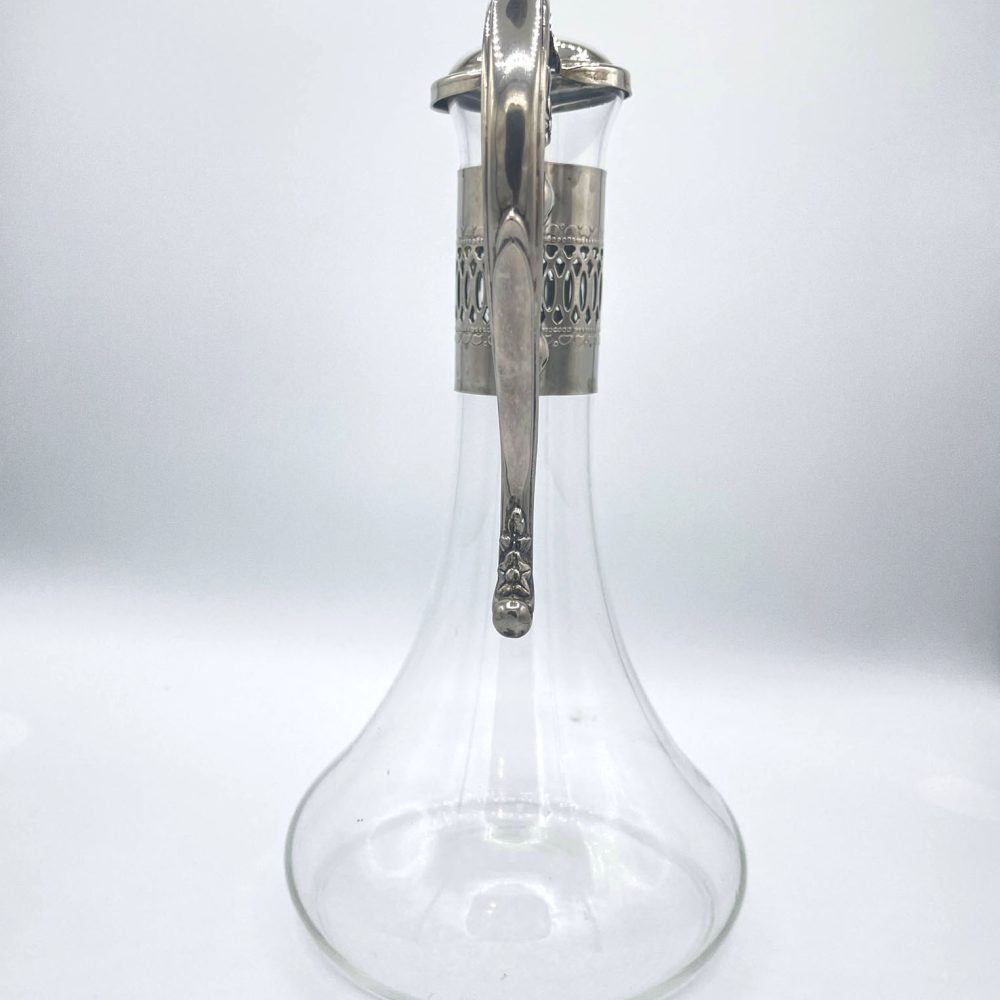 French Claret Jug or Carafe silver collar handle and lid 2