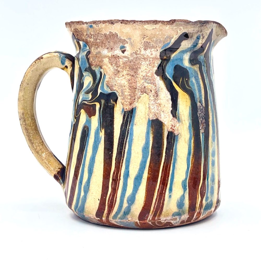 19th Century Jaspe Earthenware Jug France 8