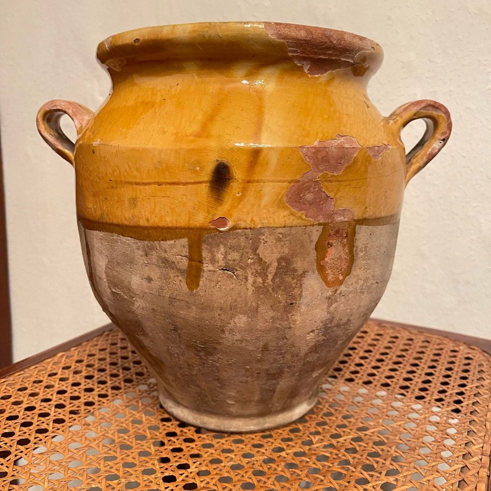 French Terracotta Confit Pot 19thCentury Ochre
