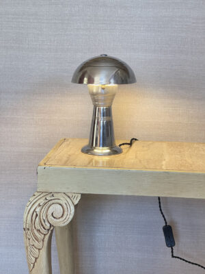 Art Deco chrome table lamp mushroom french antiqu4