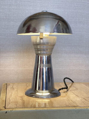 Art Deco chrome table lamp mushroom french antique 1