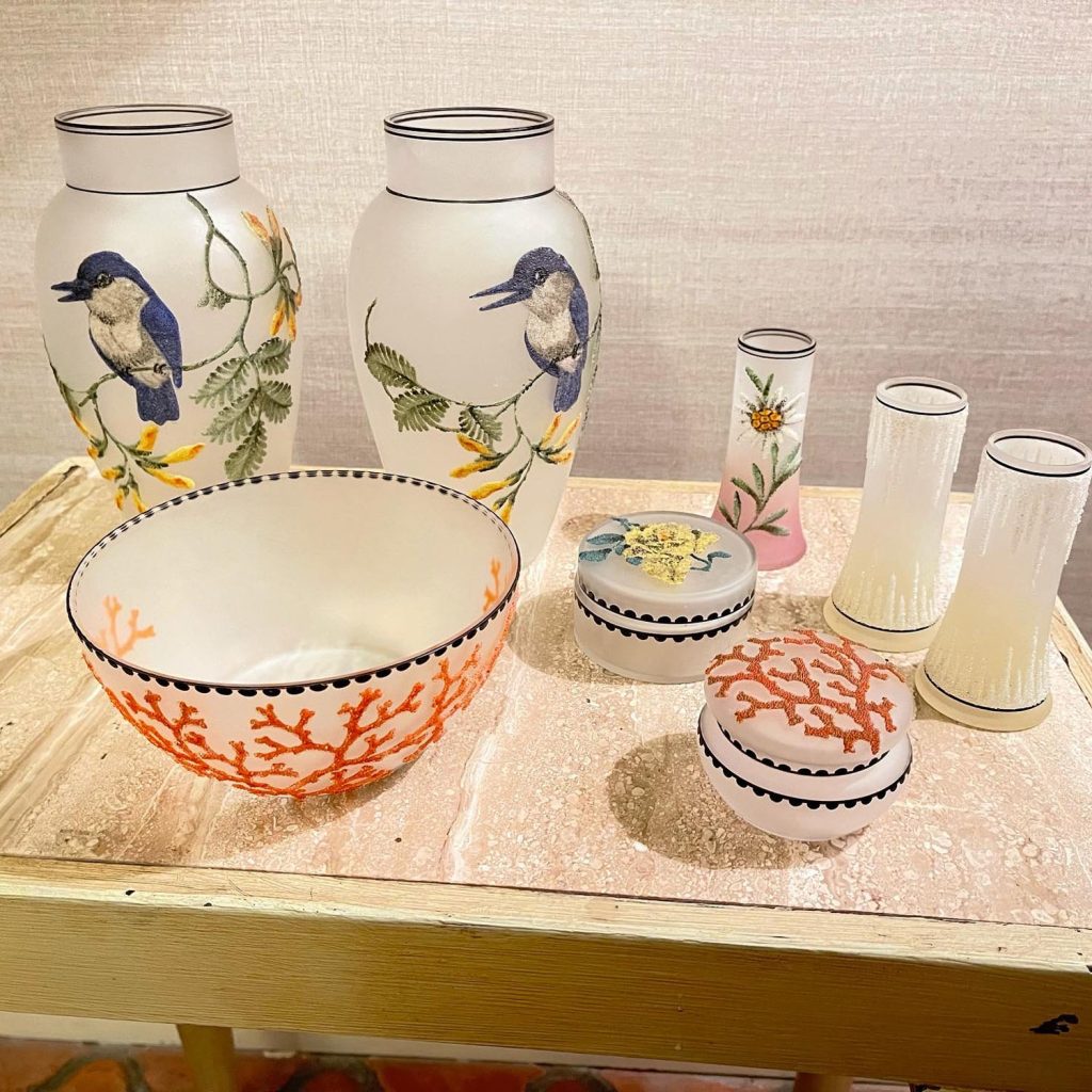 Coralene Glass Collection The French Antique Store 1