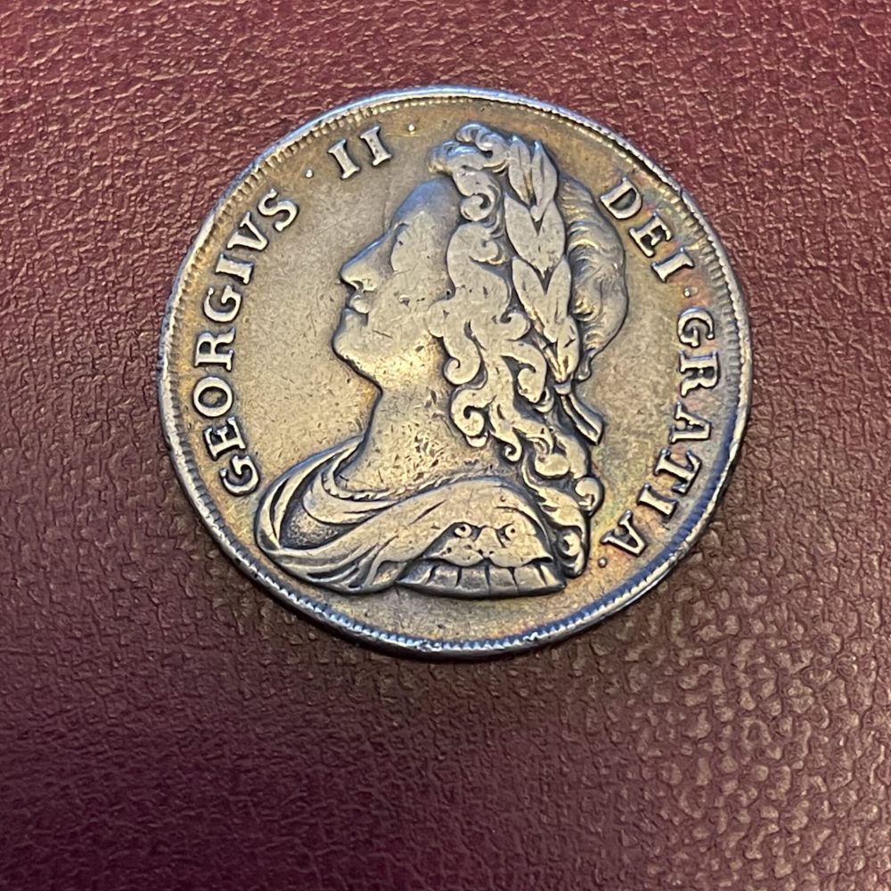 George II 1741 Halfcrown,Young Head, Roses front
