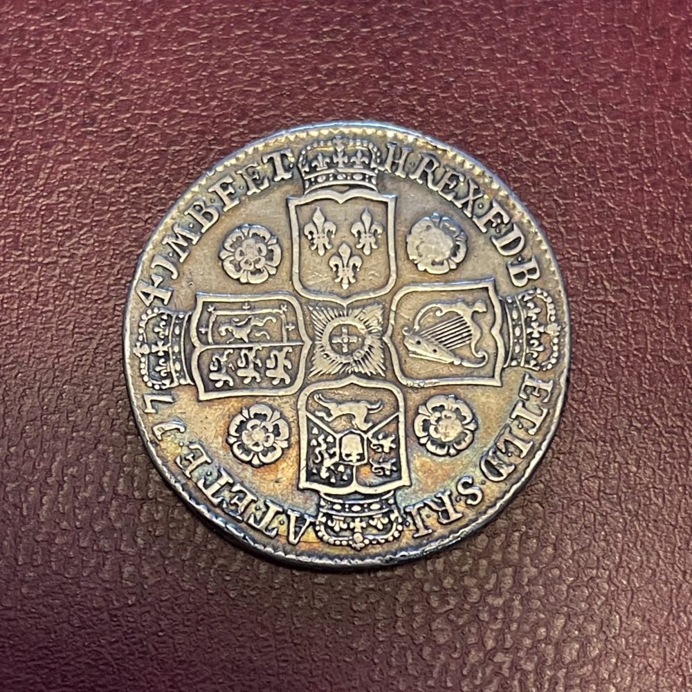 George II 1741 Halfcrown,Young Head, Roses rev