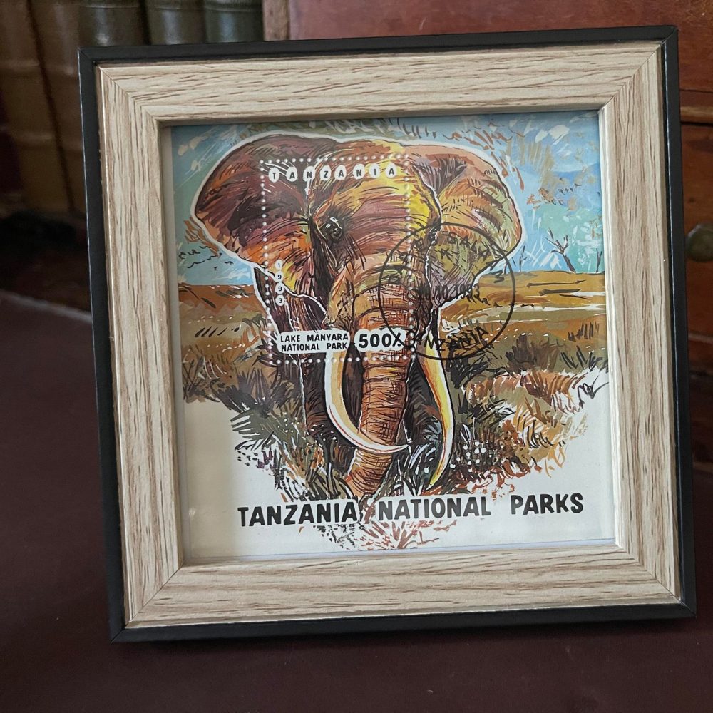 Elephant Stamp Gift Framed 1993 Tanzania