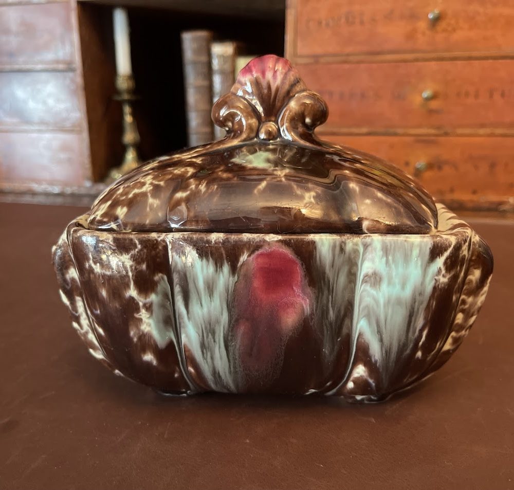 Butter Dish Ceramic Vintage lid - the french antique store 1