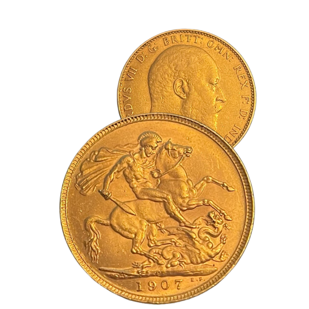 1907 Edward VII London mint Gold Sovereign The French Antique Store 1