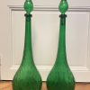 Empoli Decanters Green Pair 65cm Italian - The French Antique Store