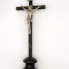 Antique Wooden Cruifix Antique Cross Black skull and crossbones