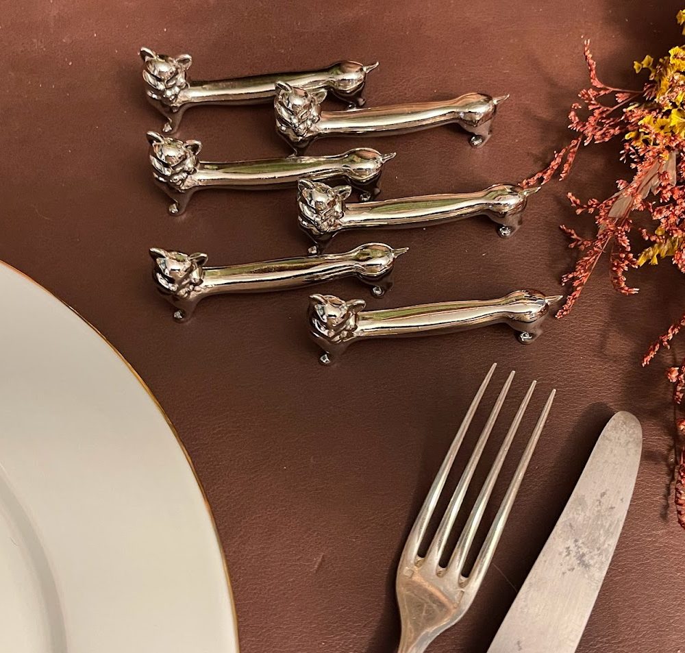art deco cat knife rests - the french antique store 1