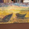 s fontaine oil painting on canvas two boats beached - the french antique store