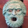 CAS Vietri Dionysus Bacchus Wall Mask Plaque Italian Majolica 1950s IMG_8227