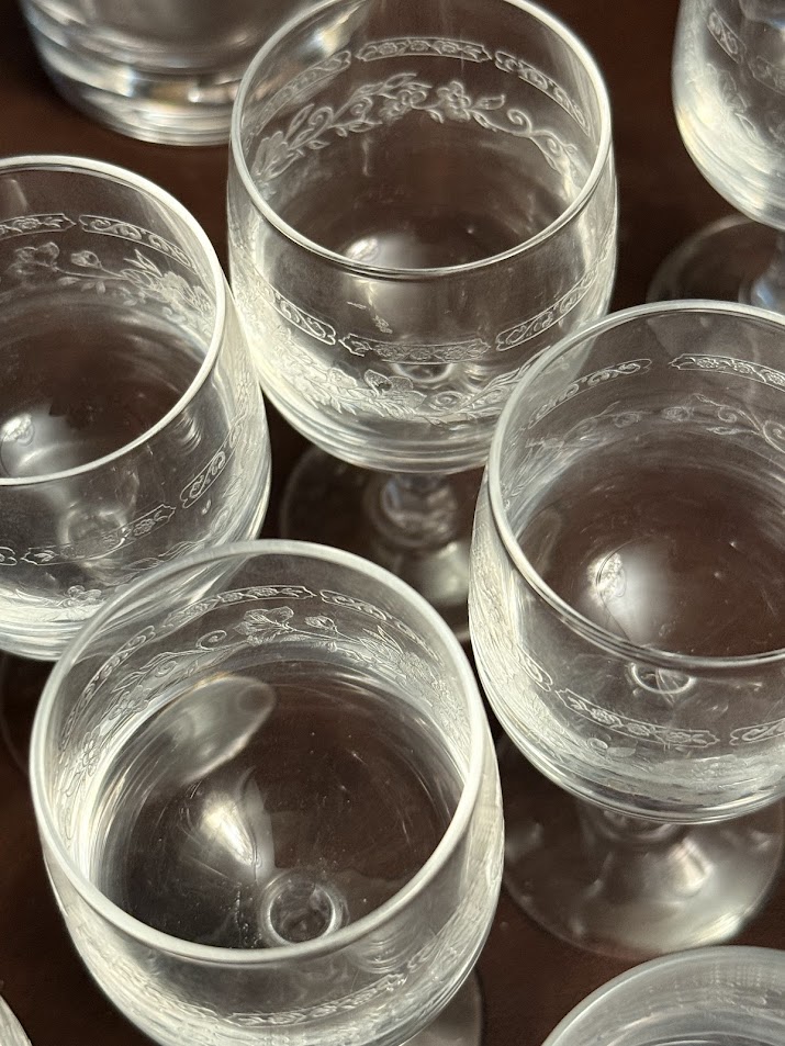 crystal darques cordial wine glasses - the french antique store 1
