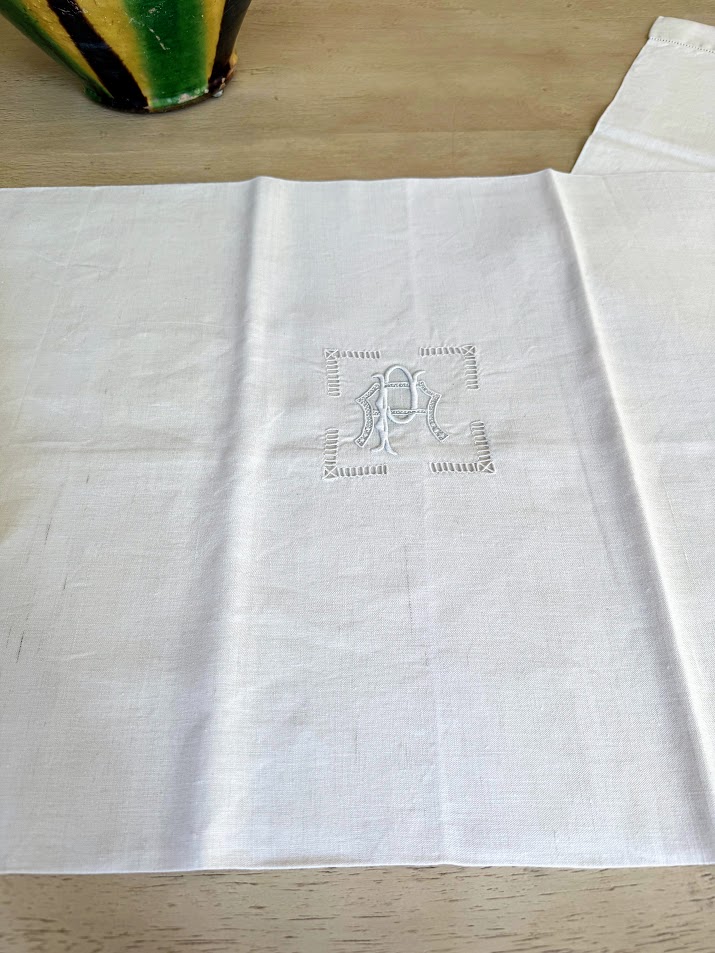 Antique French Linen 2 Pillow Covers 1 XL Bolster Cover - Image 10
