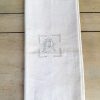 Antique French Linen Bolster Monogrammed 180x42 IMG_9086 The French Antique Store