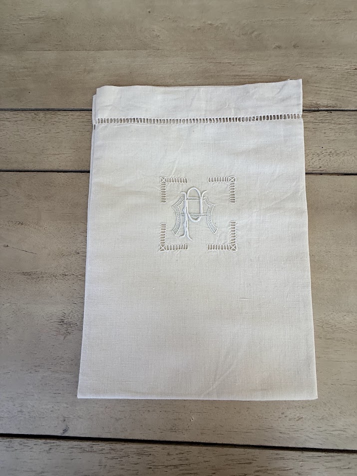 Antique French Linen 2 Pillow Covers 1 XL Bolster Cover - Image 6