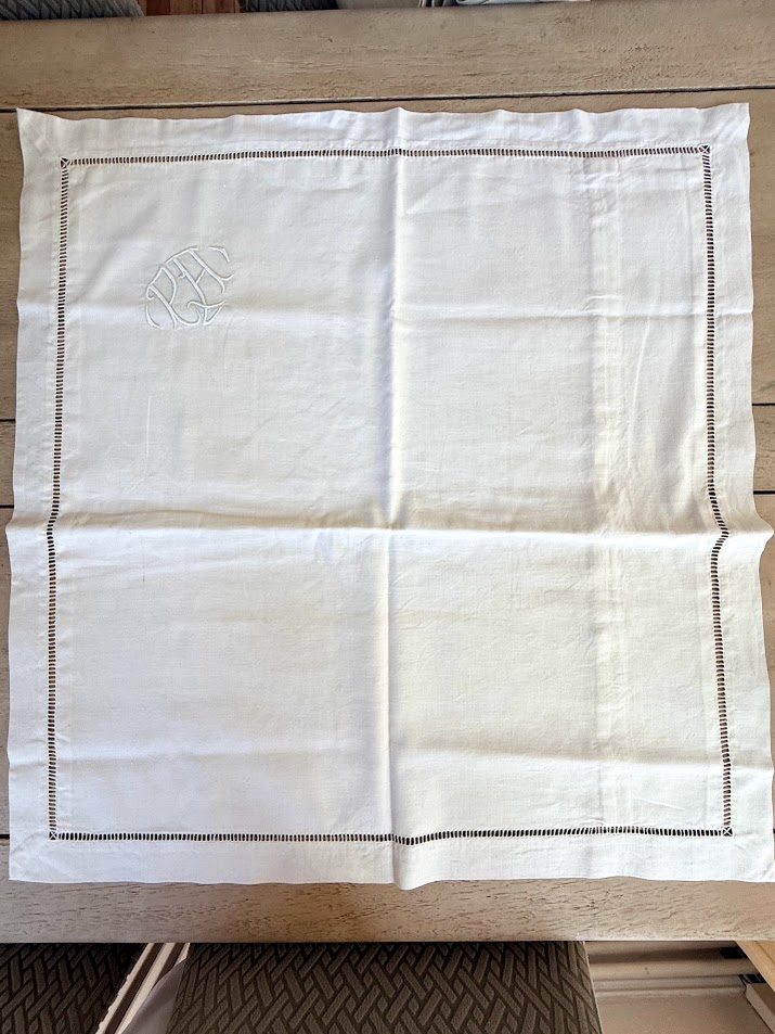 Antique French Linen Pillow Case Monogrammed 72x72 IMG_9100 The French Antique Store