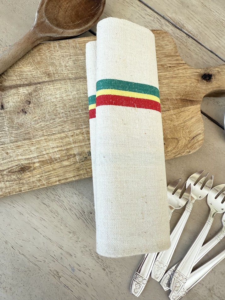 French Linen Tea Towel / Dish Cloth Vintage 50x70cm