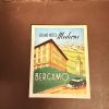 Grand Hotel Moderno Bergamo Italy Original Vintage Luggage Label 1950s