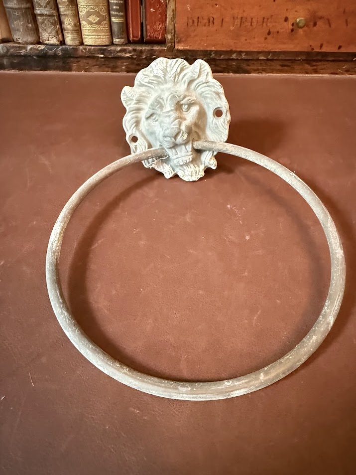 Antique French Lion’s Head Towel Ring