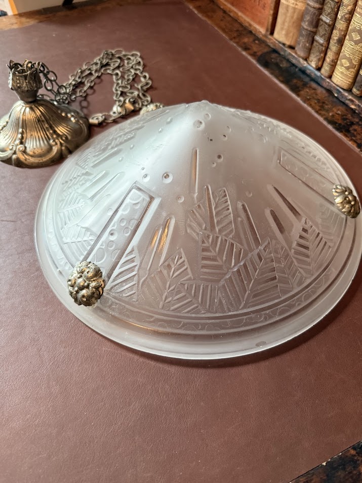 Art Deco Glass Pendant Light by Müller Frères