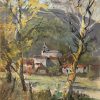 Henriette Fourot 1913-2013 Pastel and Ink French Village 2