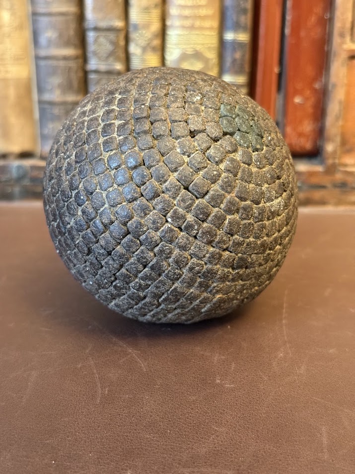 Authentic 19th C. French “Boule Cloutée” Antique Nailed Pétanque Ball (Carcassonne, France)