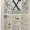 letter x alphabet French 1920s Antique Print