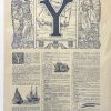 letter y alphabet French 1920s Antique Print