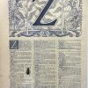 letter z alphabet French 1920s Antique Print