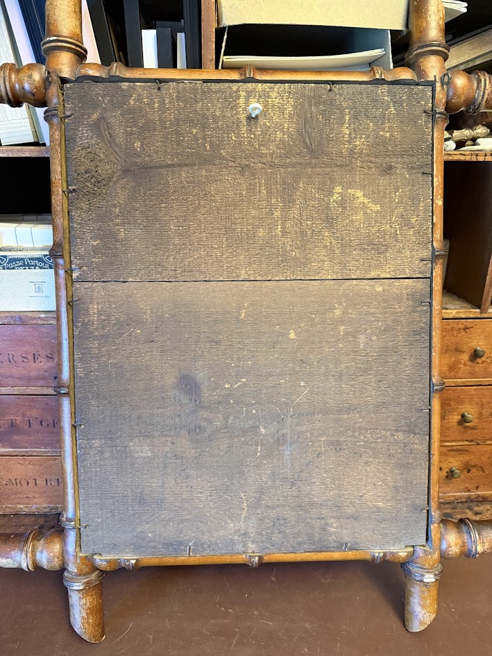 19th Century French Faux Bamboo Wall Mirror – 52cm x 44cm Antique Napoleon III Bambou Tourne Mirror 2 The French Antique Store