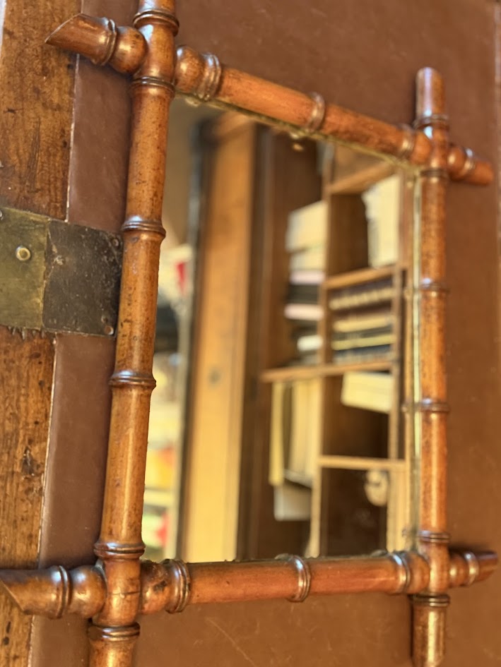 19th Century French Faux Bamboo Wall Mirror – 52cm x 44cm Antique Napoleon III Bambou Tourne Mirror 4 The French Antique Store (2)