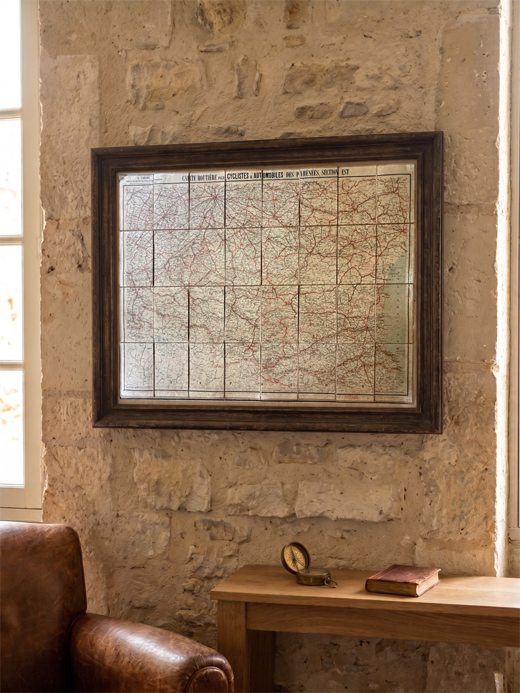 Antique 1930s French Folding Road Map – Cartes Taride No. 21 Pyrénées (Section Est) | Vintage Cloth-Backed Travel Map