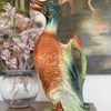 Antique French Barbotine Duck Pitcher – Saint-Clément Majolica Mallard Water Jug Mid-Century Pichet Canard 2 The French Antique Store