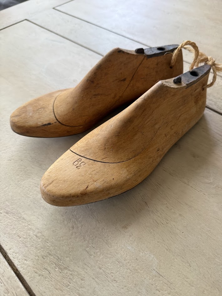 Curated Vintage French Wooden Shoe Lasts - Authentic Pair Size 39 (Circa 1930s) - Image 4