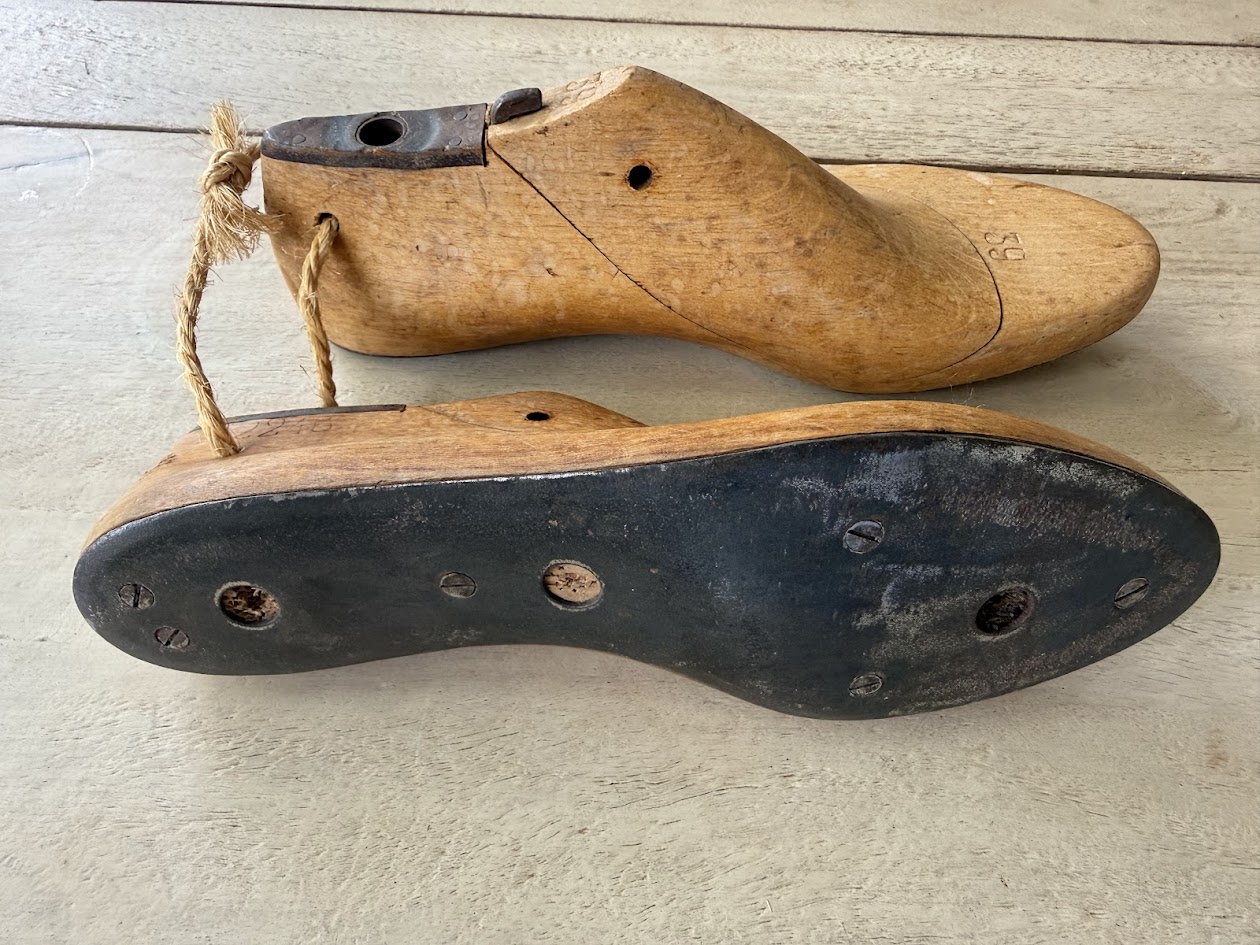 Curated Vintage French Wooden Shoe Lasts - Authentic Pair Size 39 (Circa 1930s) - Image 6